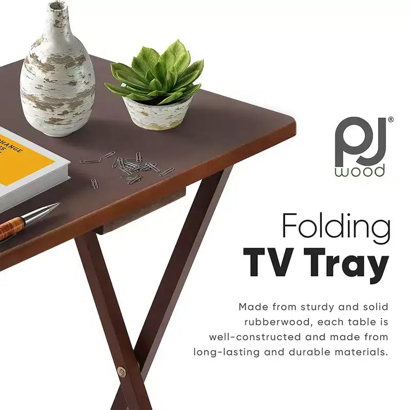 Tavolino Pieghevole Portatile per Spuntini TV | Legno Massello, Sottile e Leggero