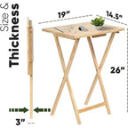 Tavolino Pieghevole Portatile per Spuntini TV | Legno Massello, Sottile e Leggero