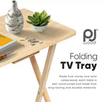 Tavolino Pieghevole Portatile per Spuntini TV | Legno Massello, Sottile e Leggero