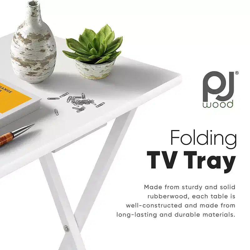 Tavolino Pieghevole Portatile per Spuntini TV | Legno Massello, Sottile e Leggero