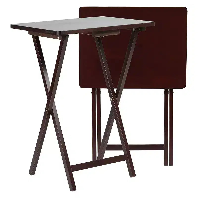 Tavolino Pieghevole Portatile per Spuntini TV | Legno Massello, Sottile e Leggero