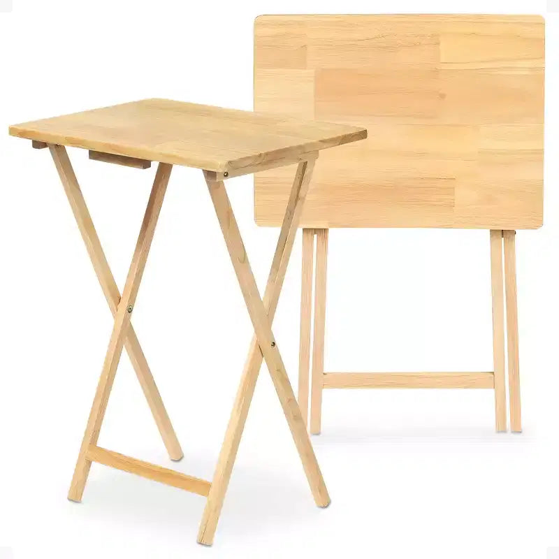 Tavolino Pieghevole Portatile per Spuntini TV | Legno Massello, Sottile e Leggero