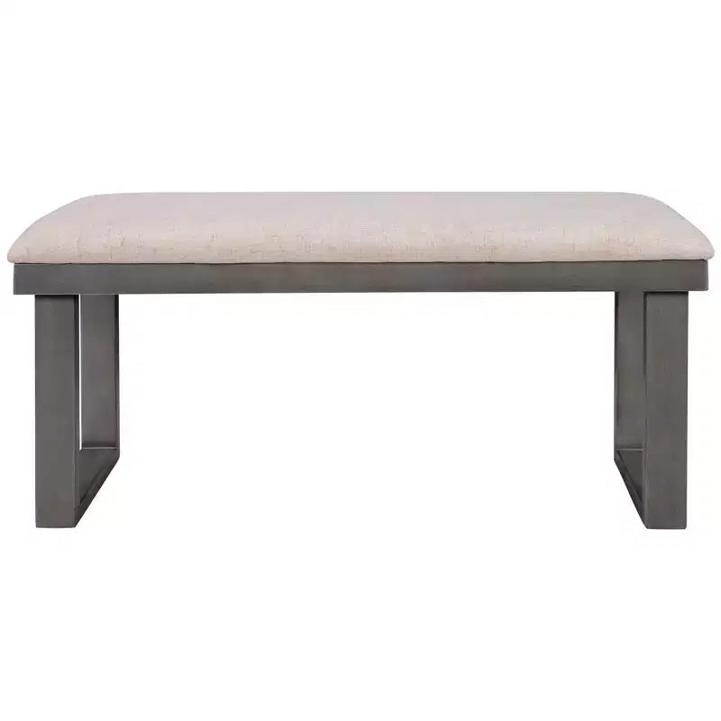 Set da pranzo da 6 pezzi con tavolo rettangolare, 4 sedie e panca - Grigio